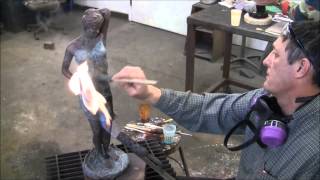 How to Patina a Bronze Sculpture 107 [upl. by Ecertal742]