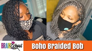 Boho Braided Bob Tutorial  Knotless Start to Finish  Braid School Ep54 [upl. by Ramilahs427]