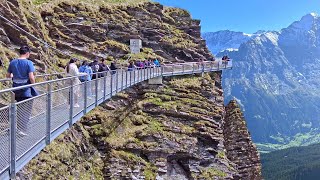 Thrilling Cliff Walk at Grindelwald First Switzerland [upl. by Aranahs7]