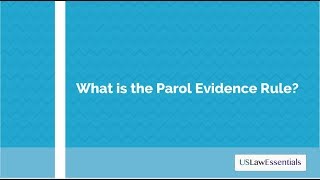 What is the parol evidence rule [upl. by Nahallac]