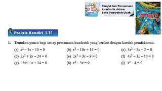 KSSM Matematik Tingkatan 4 Bab 1 Fungsi dan persamaan kuadratik dalam praktis kendiri 11f no1 [upl. by Adnat]