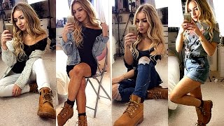 HOW TO STYLE TIMBERLAND BOOTS  OUTFIT IDEAS [upl. by Brinn]