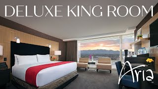 ARIA Las Vegas Hotel amp Casino Room Tour FULL WALKTHROUGH  Deluxe Strip View King [upl. by Akienat]