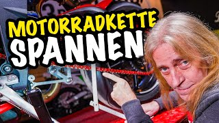 SO spannst du DEINE Motorradkette – HOW TO [upl. by Ikey]