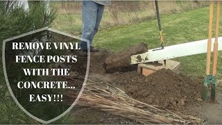 Remove Vinyl Fence Posts WITH Concrete SUPER EASY [upl. by Shellie]