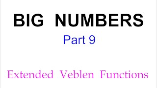 BIG NUMBERS Part 9  Extended Veblen Level Functions [upl. by Adile559]