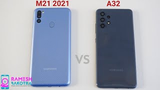 Samsung Galaxy M21 2021 vs Galaxy A32 Speed Test and Camera Comparison [upl. by Lowry]