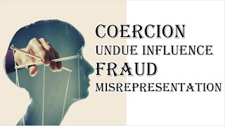 Coercion Undue Influence Fraud Misrepresentation  Indian Contract Act 1872  Law Guru [upl. by Hung]