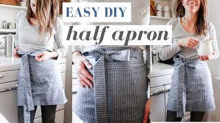 Easy DIY Half Apron  Sewing Tutorial [upl. by Wernick]