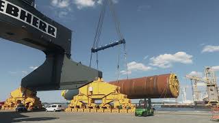 Liebherr  We heavylift your project Monopiles for wind farm [upl. by Sueahccaz]