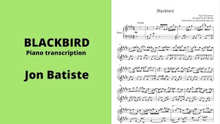 Jon Batiste – Blackbird Piano Transcription [upl. by Wheaton]