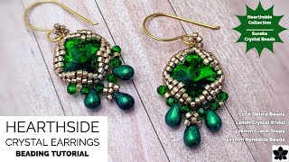 Hearthside Beaded 12mm Crystal Rivoli Earrings Tutorial [upl. by Karlin270]