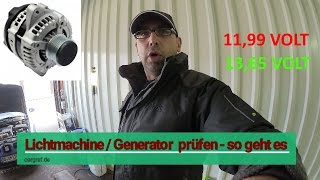 Lichtmaschine prüfen  Generator Check [upl. by Burnett]