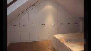 Fitted Wardrobes Sloping Loft Room White Slab [upl. by Nordin]