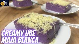 CREAMY UBE MAJA BLANCA  UBE DE MAJA with CHEESE TOPPING  Pinoy Style Recipe [upl. by Llener]