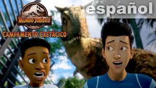 En la jaula del carnotaurio  JURASSIC WORLD CAMPAMENTO CRETÁCICO  Netflix [upl. by Otrebcire229]