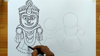 how to draw idols lord jagannathbalabhadrasubhadra for happy rathyatra specialrathyatra drawing [upl. by Talanta]