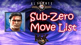 UMK3  MK3  SubZero Move List [upl. by Sirrom338]