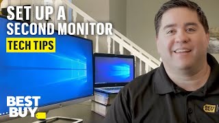 Upgrade Your Workspace With a Second Monitor  Tech Tips from Best Buy [upl. by Aicilyhp]