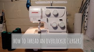 How To Thread An Overlocker Serger  Janome 8002DX [upl. by Parsifal]