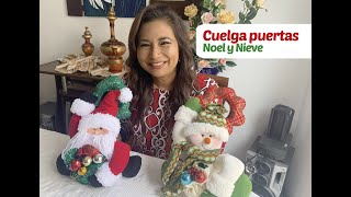 Tutorial  Cuelga puertas navideño Noel y nieve [upl. by Olivie626]