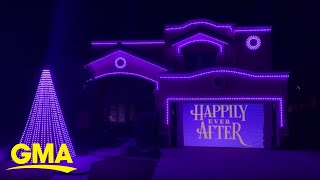 Family creates magical Christmas lights inspired by Disneys fireworks show  GMA Digital [upl. by Nodnab619]