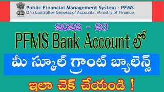 How to check school grant balance amount in PFMS bank account on mobile  Pfms bank account balance [upl. by Clarabelle253]