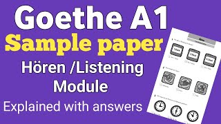 Goethe A1 exam sample question paper with answers Listening module  German language institute [upl. by Ettenawtna]