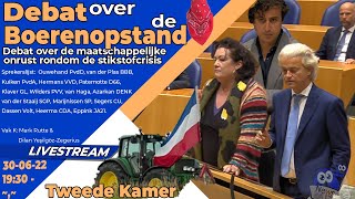 Terugkijken Debat over de maatschappelijke onrust rondom de stikstofcrisis Boerenopstand  TK [upl. by Neddra533]