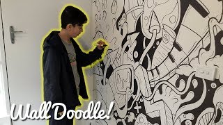 EPIC WALL DOODLE  Sharpie  Copic Doodle Art by Shrimpy [upl. by Bedelia856]