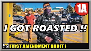 TYRANT COPS EGO DESTROYED   AURORA COLORADO SHERIFF  First Amendment Audit  Amagansett Press [upl. by Hanoj630]