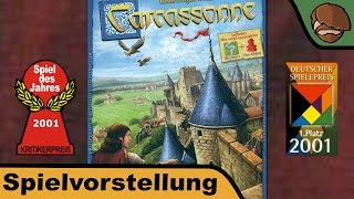 Carcassonne Spiel des Jahres 2001  Spielvorstellung und Regeln [upl. by Yenolem]