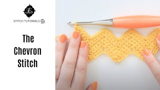 How to do a Chevron Stitch Crochet Basics [upl. by Enelehs]