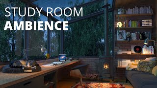 Rooftop Study Room with Rain Sounds  Ambience for Studying Relaxing [upl. by Gnuhp]