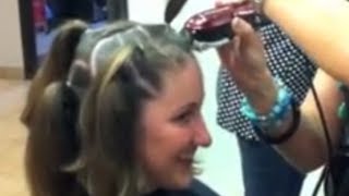 Girl Gets Her Head Shaved Bald [upl. by Tenney]