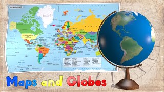 Maps and Globes for Kids  Noodle Kidz Educational Video [upl. by Caplan]