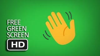 Free Green Screen  Waving Hand Emoji Advanced Animation [upl. by Joab]