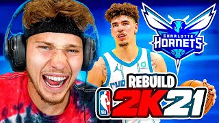 Lamelo Ball Charlotte Hornets REBUILD NBA 2K21 [upl. by Yaner268]