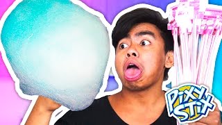 DIY How To Make PIXY STIX COTTON CANDY [upl. by Crissie]