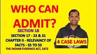 Section 18 of Evidence Act  Who can admit  Law of Evidence  The Indian Evidence Act 1872 [upl. by Liagabba859]