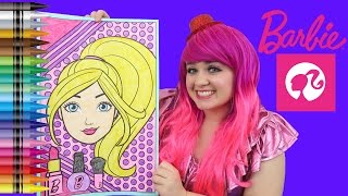 Barbie GIANT Coloring Page Crayola Crayons  COLORING WITH KiMMi THE CLOWN [upl. by Heshum47]