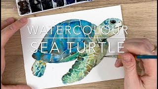 Watercolour Sea Turtle [upl. by Avlem999]