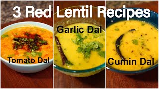 3 EASY RED LENTIL RECIPES INDIAN STYLE  RED LENTIL DAHL RECIPE  MASOOR DAL RECIPE [upl. by Athena793]