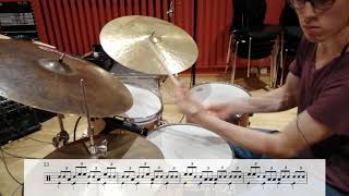 Max Roach  The Blues Walk drum solo transcription by Alfio Laini [upl. by Griggs]