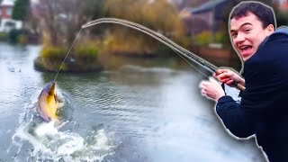 CRAZY fishing action at the village pond [upl. by Goodrich115]