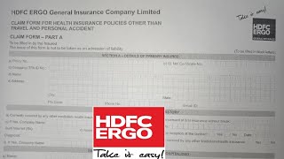 How to Fill HDFC ERGO Reimbursement Claim Form [upl. by Nossyla]