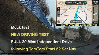 Sat Nav  full 20 minute independent drive from mock driving test [upl. by Hedi]