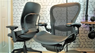 The TRUTH About The Herman Miller AERON Ergonomic Office Chair  Steelcase Leap V2 vs Aeron Review [upl. by Enneirdna]