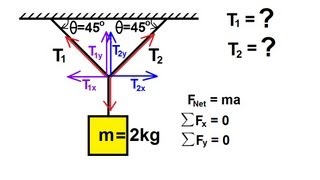 Physics 4 Newtons Laws of Motion 18 of 20 Statics Example 1 [upl. by Bowman555]