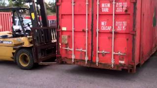 How to move a Shipping Container with a Forklift [upl. by Dorren]